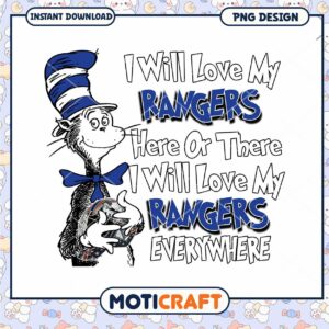Rangers Cat PNG Design Instant Download