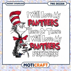 Cat in Hat Panthers PNG Design