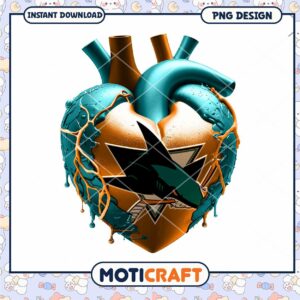 Shark Heart PNG Design Instant Download