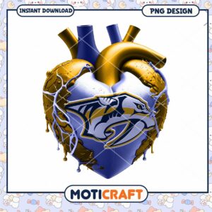 Nashville Predators Heart PNG Design