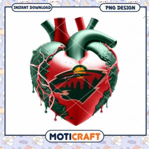 Minnesota Wild Heart PNG Design Minnesota Wild Heart PNG Design