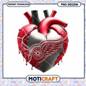 Red Wings Heart PNG Sublimation Red Wings Heart PNG Sublimation