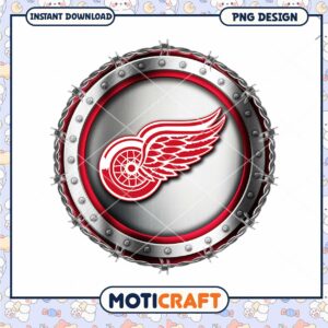 Red Wings Metal Badge PNG Design