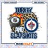 Turkey and Slapshots PNG Design Hockey Fan Art Download