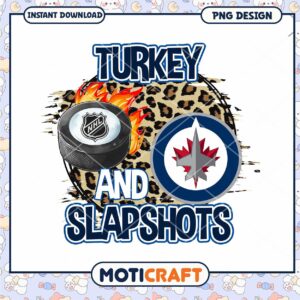 Turkey and Slapshots PNG Design Hockey Fan Art Download