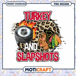Turkey and Slapshots PNG Hockey Design for Fans