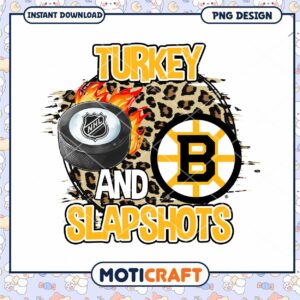 Turkey and Slapshots NHL Boston Bruins PNG Design