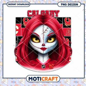 Calgary Flames Halloween Girl PNG Design Instant Download