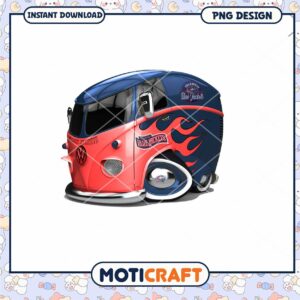 Columbus Blue Jackets Retro VW Bus PNG Design Download