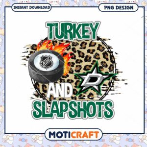 Turkey and Slapshots Hockey PNG Instant Download Design