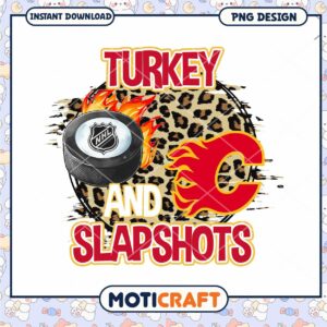 Turkey and Slapshots NHL Design for Instant Download PNG