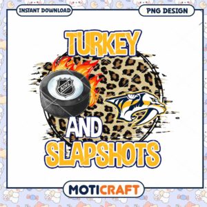 Turkey and Slapshots PNG Design for Hockey Fans