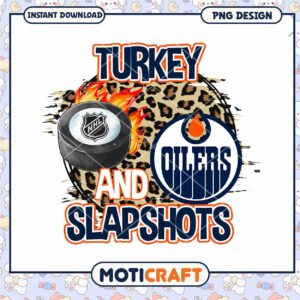 Turkey and Slapshots Edmonton Oilers PNG Design Download