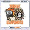 Turkey and Slapshots Fun Ice Hockey Design PNG Download