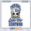 This Girl Loves Her Lightning Skull PNG Design Download