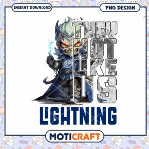 Unique Lightning Design They Not Like Us PNG Download