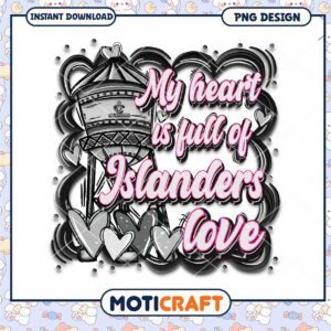 Islanders Love Heart Design PNG Instant Download Art