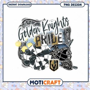 Golden Knights Hockey Pride PNG Design Instant Download