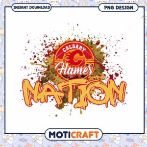 Calgary Flames Nation PNG Design Instant Download Art