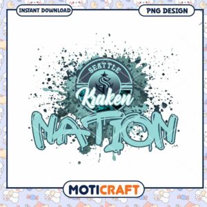 Seattle Kraken Nation PNG Design Instant Download Art