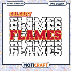 Calgary Flames PNG Design for Instant Download Fire Fans