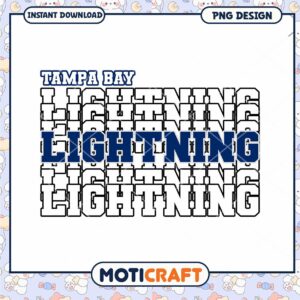 Tampa Bay Lightning Text Design PNG Instant Download