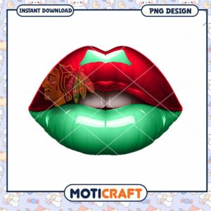 Colorful Glamorous Lips PNG Design for Instant Download