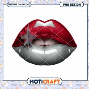 Canadian Themed Lip Design PNG for Instant Download