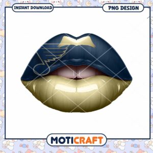 St Louis Blues Theme Lip Art PNG Instant Download Design