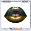 Bold Black and Gold Lip Art PNG for Instant Download