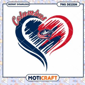 Columbus Heart Design PNG Instant Download Graphic