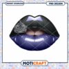 Glossy Black and Purple Lips PNG Design for Download