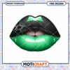 Luscious Black and Green Glossy Lip PNG Design Download