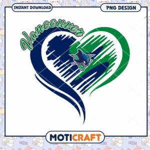 Vancouver Heart Design PNG for Sports Fans Downloadable Art