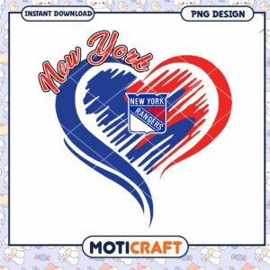 New York Rangers Heart Design PNG Download for Fans