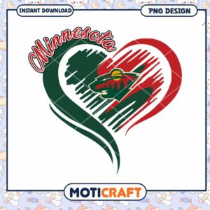 Minnesota Wild Heart PNG Design Instant Download Art Minnesota Wild Heart PNG Design Instant Download Art