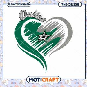Dallas Stars Heart PNG Design for Instant Download Dallas Stars Heart PNG Design for Instant Download