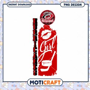 Carolina Hurricanes Girl Hockey PNG Instant Download Design