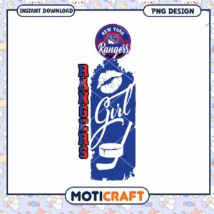 New York Rangers Girl PNG Design for Instant Download New York Rangers Girl PNG Design for Instant Download