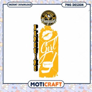 Pittsburgh Penguins Girl PNG Design Instant Download Art
