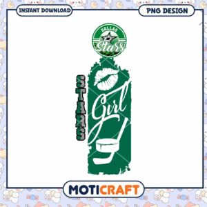 Dallas Stars Girl PNG Design Instant Download for Fans