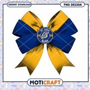 St Louis Blues Bow Graphic PNG Instant Download Design