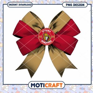 Ottawa Senators Team Bow PNG Design for Instant Download