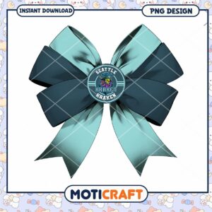 Seattle Kraken Team Bow PNG Design for Instant Download