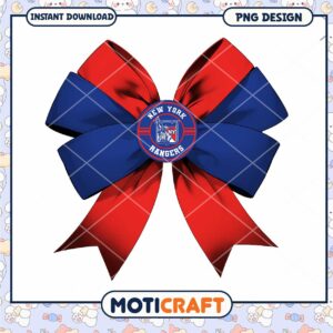 New York Rangers Bow PNG Design for Instant Download New York Rangers Bow PNG Design for Instant Download