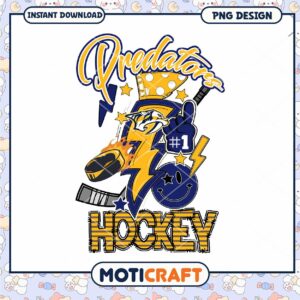 Predators Hockey Graphic Design Instant Download PNG