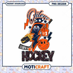 Oilers Hockey PNG Design Instant Download for Fans