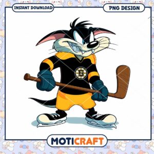 Fun Cartoon Hockey Character PNG Instant Download Design