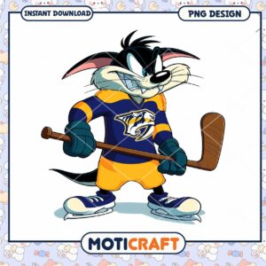 Hockey Cartoon Character PNG Design Instant Download