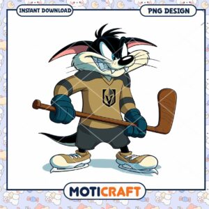 Hockey Cartoon Character PNG Instant Download Design